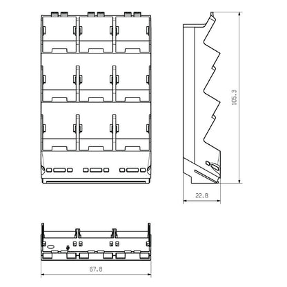 1420370000 - Durable 67mm Black Plastic Side Element for Reliable Applications  (Pack of 8)