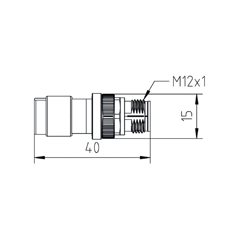 2968390000 - M12 B-Coded Male Connector, IP67, 4-9mm Diameter