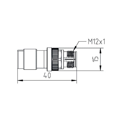 2968390000 - M12 B-Coded Male Connector, IP67, 4-9mm Diameter
