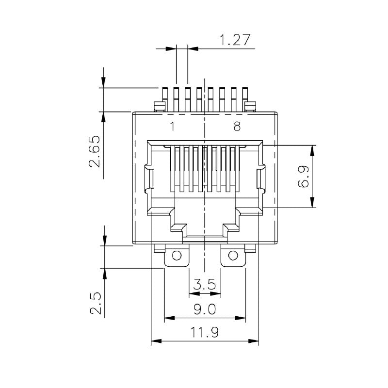2514600000 - 180° RJ45 Modular Jack, 8 Pole Connector for Cat. 5  (Pack of 300)