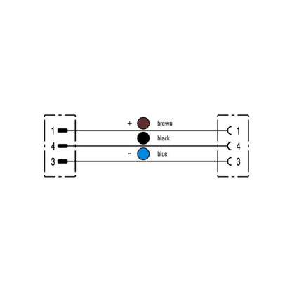 2812850150 - 1.5m M12 to M8 3-Pole Sensor Connection Line