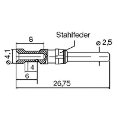 1682340000 - Heavy-Duty Copper Alloy Connector with 2.5mm Pin and Crimp Contacts  (Pack of 100)
