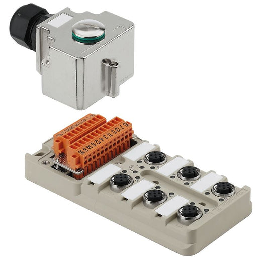 1705932000 - A-coded M12 Hood Connector with LED Indicators, 30V Operation