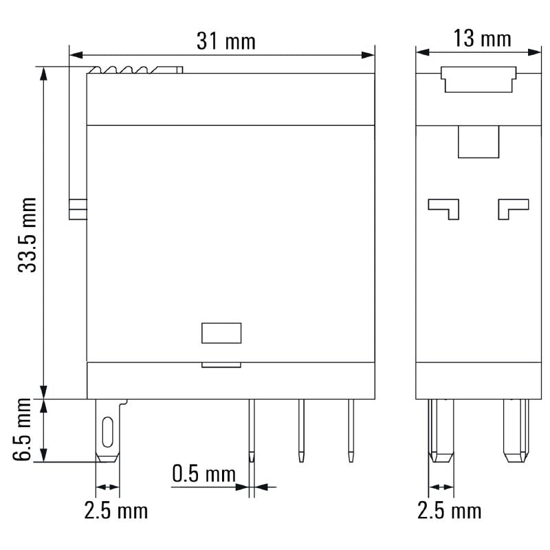 7760056340 - 24V DC D-SERIES Relay with Two CO Contacts, 5A  (Pack of 20)