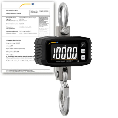 PCE-CS 1T - Digital Crane Scale 0-1000 kg with Backlit Display