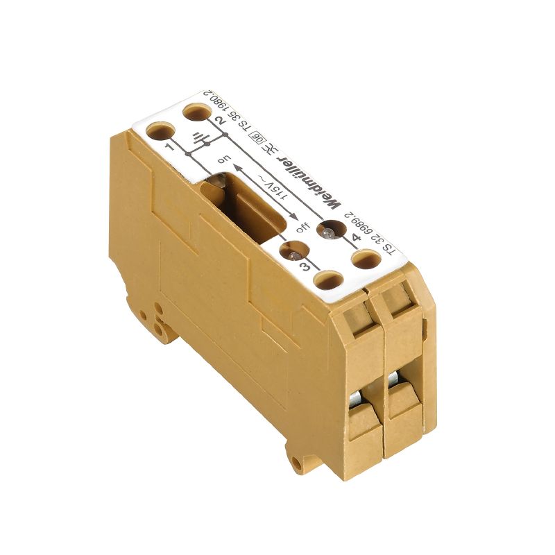 0198020000 - 115V Yellow Test Terminal, 27A, 2 Connections  (Pack of 5)