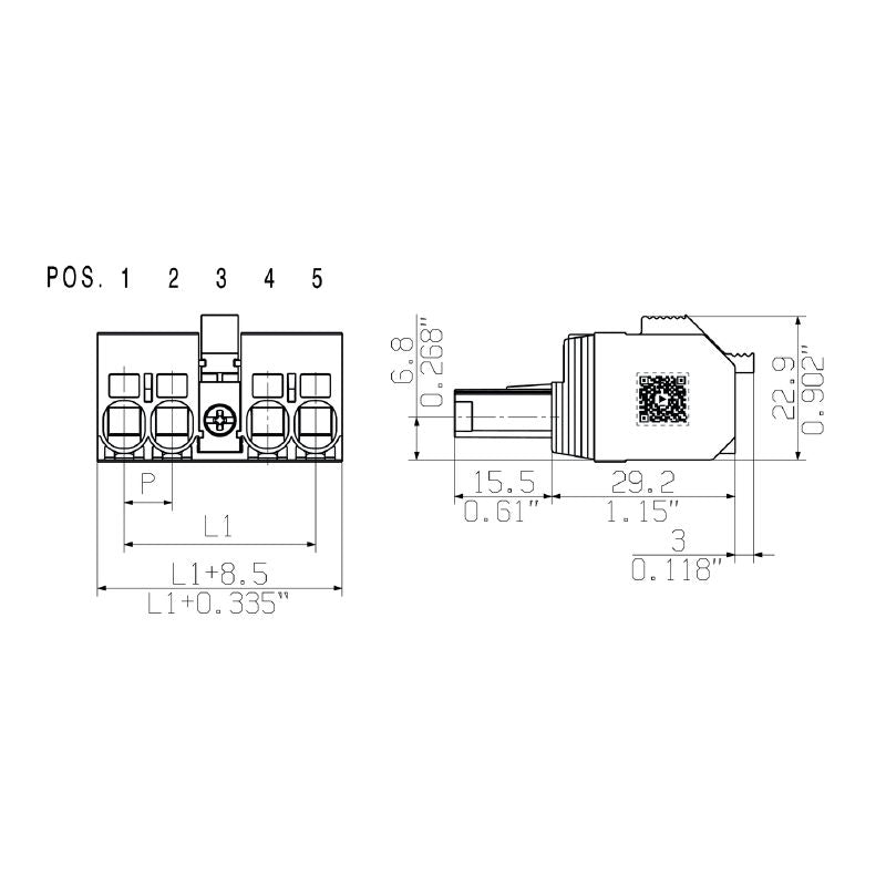 1060670000 - 7.62mm Pitch 4-Pole PCB Female Connector, 180° Connection  (Pack of 40)
