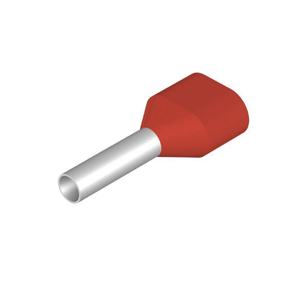 9037440000 - Red Twin Wire Ferrule, 15mm Length, 1mm² Cross-Section  (Pack of 500)