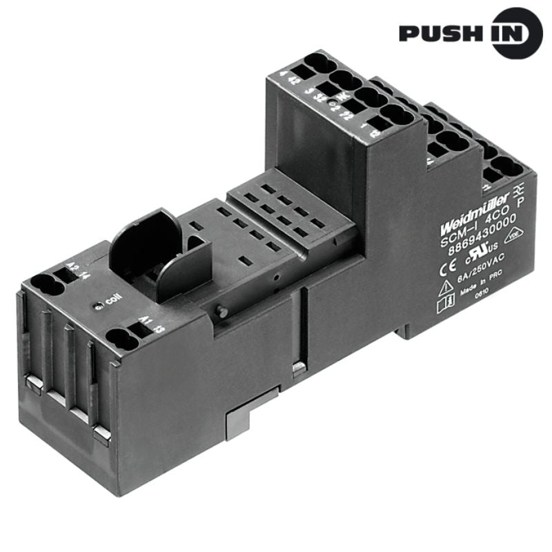 8869430000 - Compact 4 CO Relay Socket, 6A, Push In Connection  (Pack of 10)