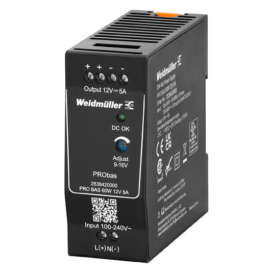 2838420000 - Compact 60W 12V Power Supply, 90mm High, RoHS Compliant