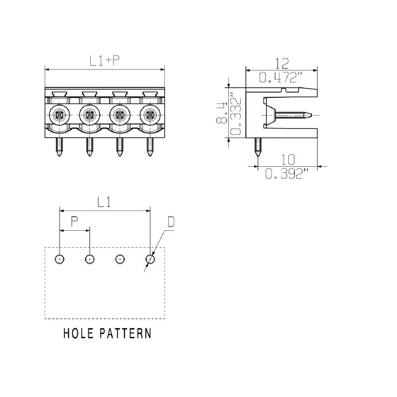 1155190000 - 5.08mm 15-Pole Black PCB Connector with 90° Angle  (Pack of 50)