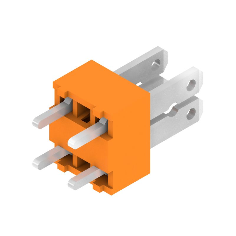 9500410000 - Orange 5mm Circuit Board Terminals, 2 Poles, 180° Orientation  (Pack of 100)