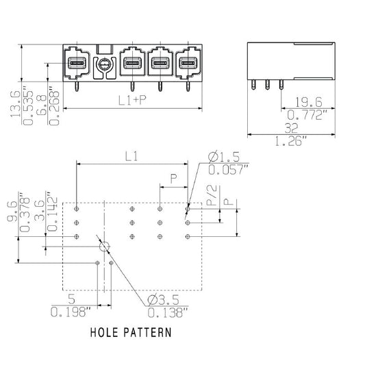 2630150000 - 10.16mm 4-Pole Black PCB Connector with 90-Degree Elbow  (Pack of 36)