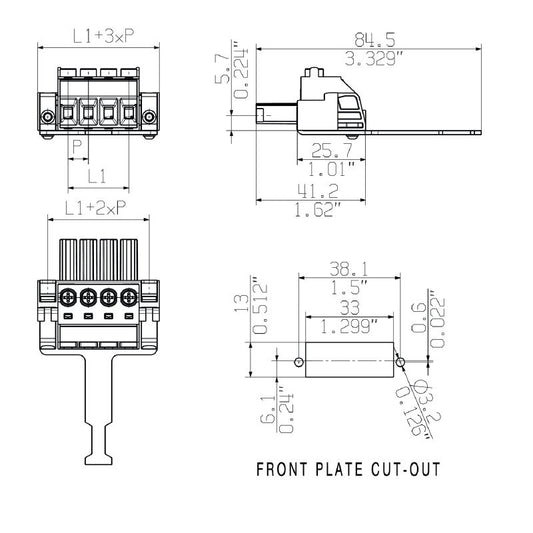 1933380000 - 7.62mm PCB Connector Plug, 180° with 10mm² Clamping  (Pack of 50)
