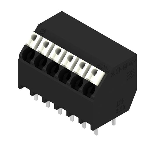 1887470000 - 3.5mm Black PCB Terminals with 6 Poles and 135° Angle  (Pack of 175)