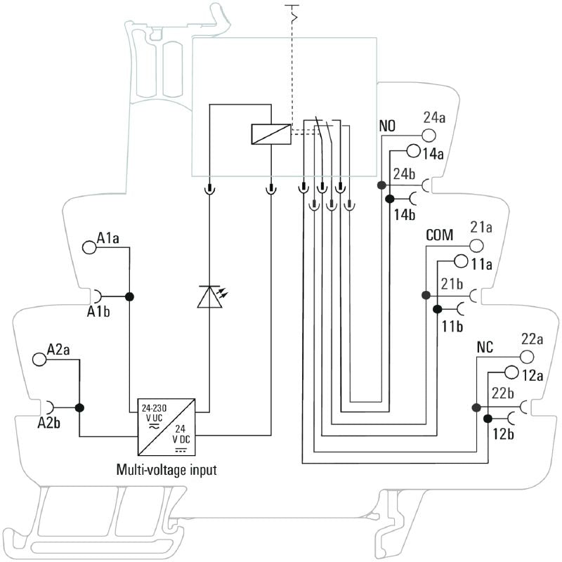 2988380000 - 24-230V Relay Module with Push In Connection and Test Button  (Pack of 5)