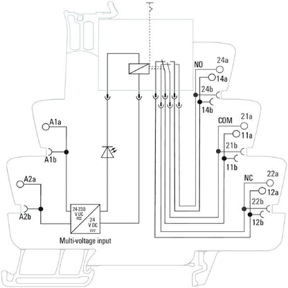 2988380000 - 24-230V Relay Module with Push In Connection and Test Button  (Pack of 5)