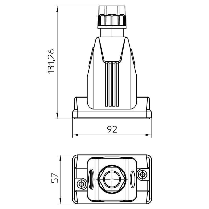 2716700000 - IP66/IP67 HDC Enclosure M25 for Top Cable Entry