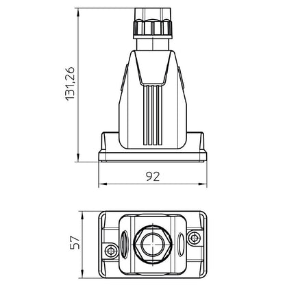 2716700000 - IP66/IP67 HDC Enclosure M25 for Top Cable Entry
