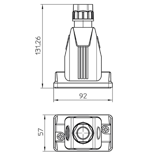 2716700000 - IP66/IP67 HDC Enclosure M25 for Top Cable Entry