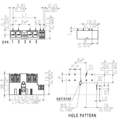 2529430000 - 7.62mm Male PCB Connector with Black Box Packaging  (Pack of 42)
