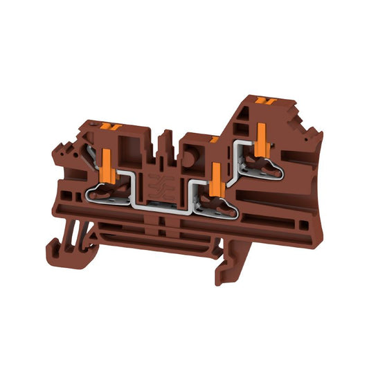 2847440000 - Brown 2.5 mm² Push-In Feed-Through Terminal Block  (Pack of 50)