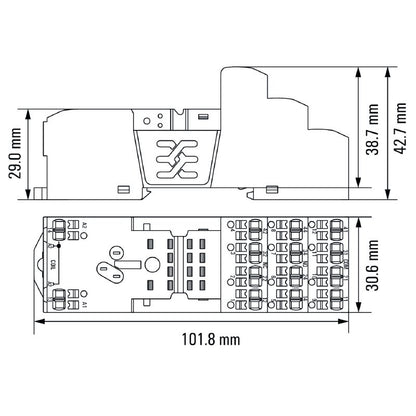 7760056363 - 4 Changeover Contacts Relay Socket with PUSH IN Connection  (Pack of 10)