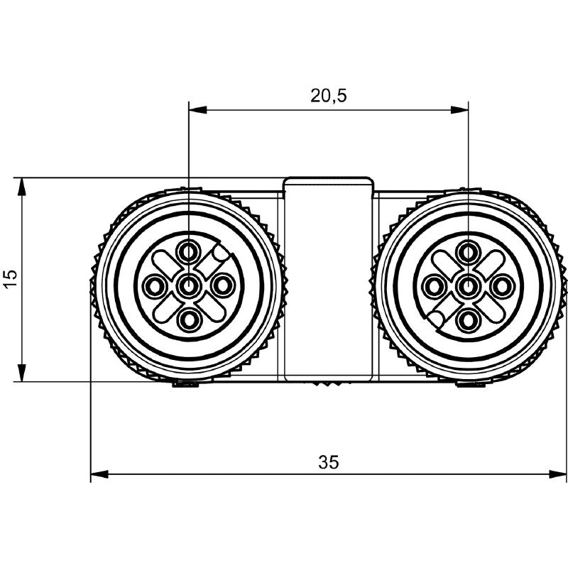1783410000 - 2M Y-Type M12 Connector, IP67 & ROHS Compliant