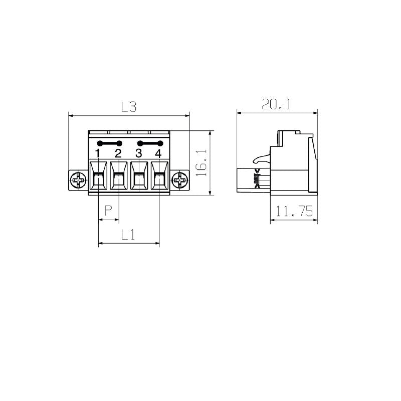 1844500000 - 5.08mm 4-Pole Female PCB Connector, 180° Orientation  (Pack of 60)