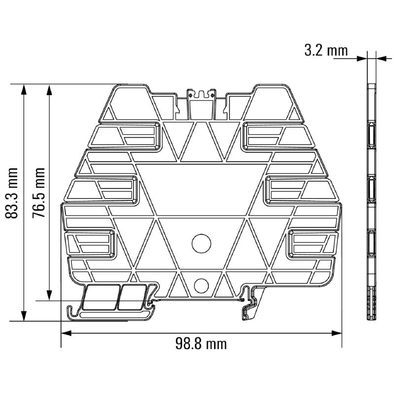 1240800000 - Red Partition Plate for TS 35 Mounting Rail, 10.9g  (Pack of 10)