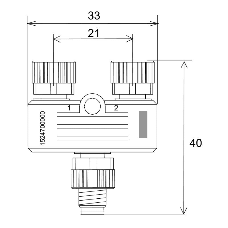 1524700000 - IP67 M8 Y Connector, Gold Contacts, RoHS Compliant