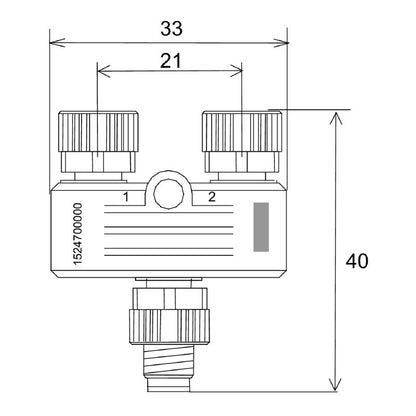 1524700000 - IP67 M8 Y Connector, Gold Contacts, RoHS Compliant
