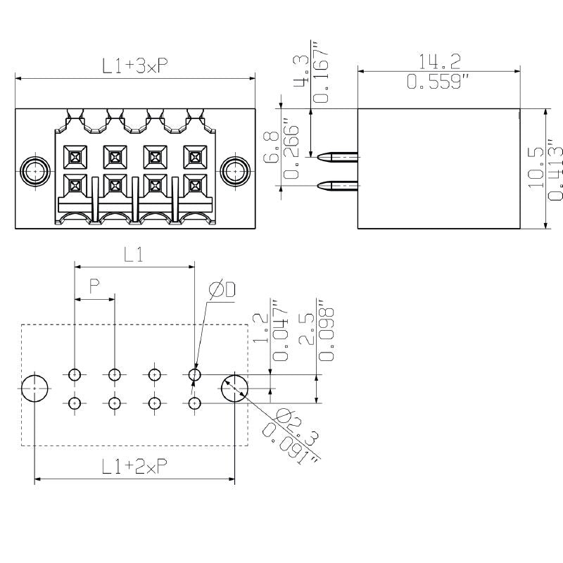 1757010000 - 3.50mm 16-Pole Male PCB Connector with Flange  (Pack of 48)