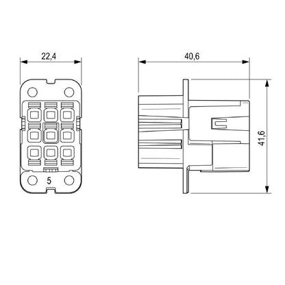 2937350000 - 8-Pole Female Insert, 16A, RoHS Compliant for PUSH IN Connections