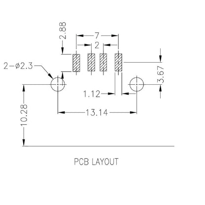 2563720000 - 90° USB 2.0 Type A Connector for PCB Assemblies  (Pack of 100)