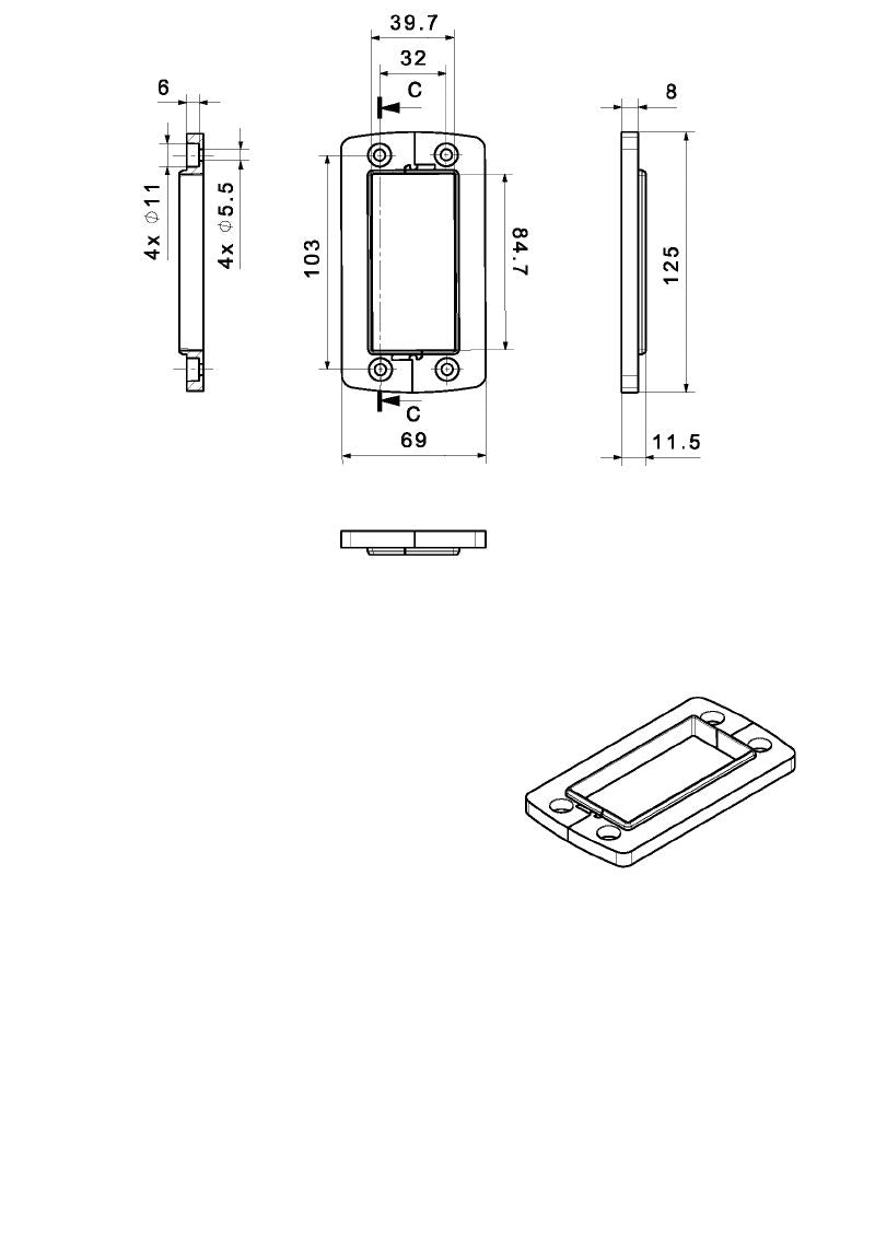 2584220000 - Black FRL Locking Frame, 68.8mm x 125mm x 11.3mm  (Pack of 10)