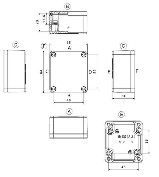 1565240000 - IP68 Aluminum Enclosure 64mm High for Industrial Use  (Pack of 10)