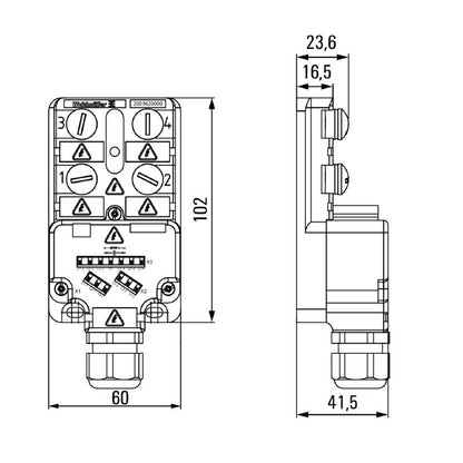2009620000 - M12 Hood Connector, 400V, 144A, IP68 with LED Indicator