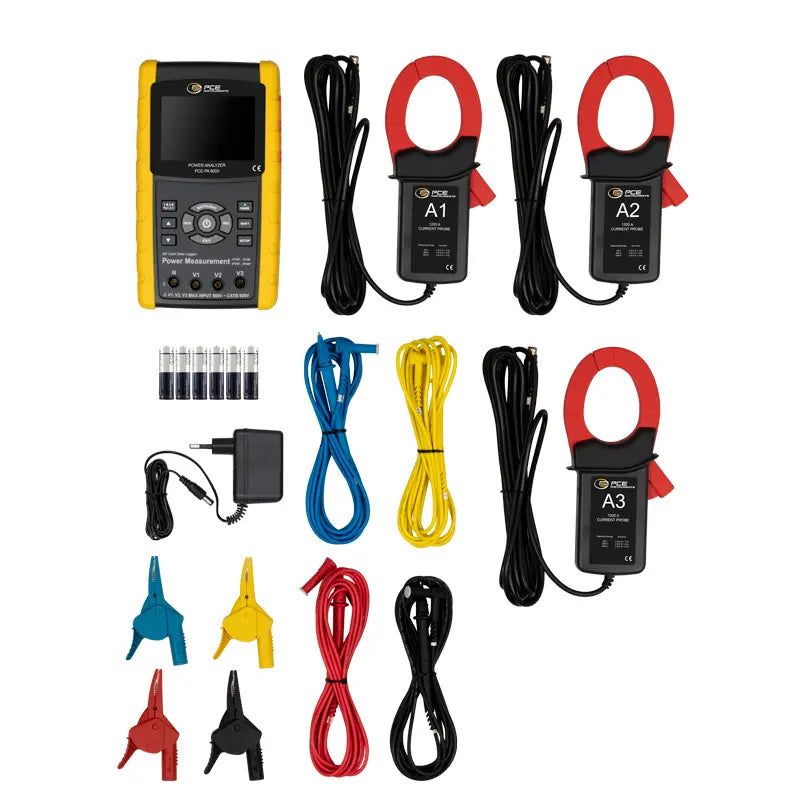 PCE-PA 8000 - Clamp Meter with SD Card Logging & 3.7" Display