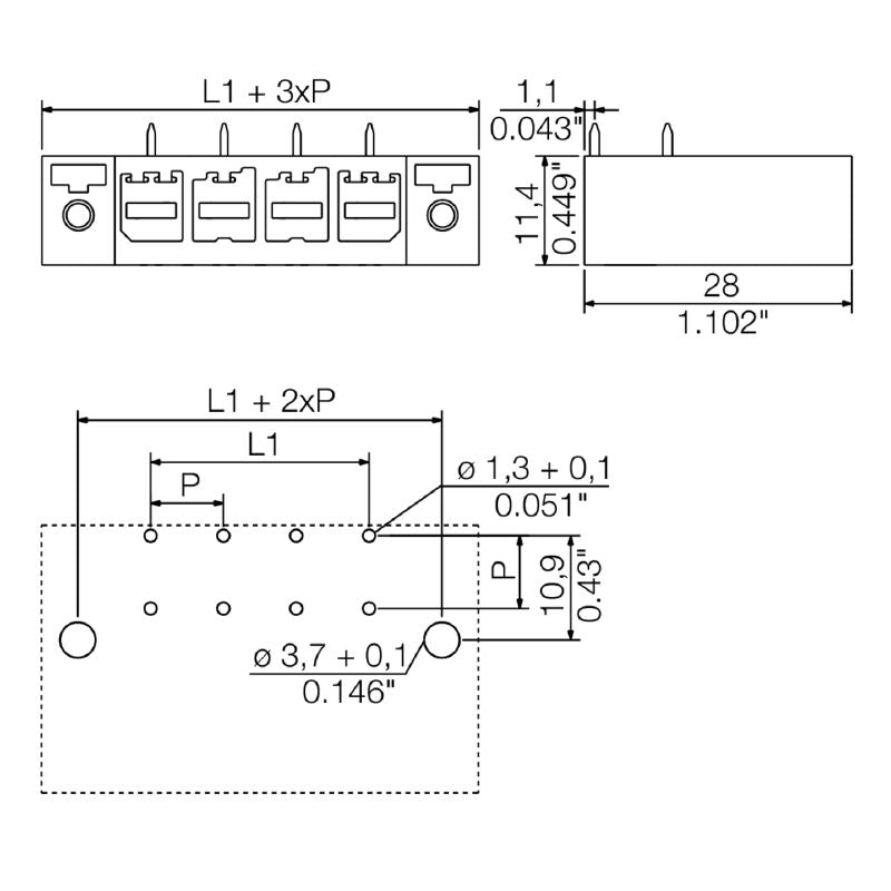 1929460000 - 7-Pole PCB Plug-In Connector with 3.5mm Pins, Black Finish  (Pack of 50)