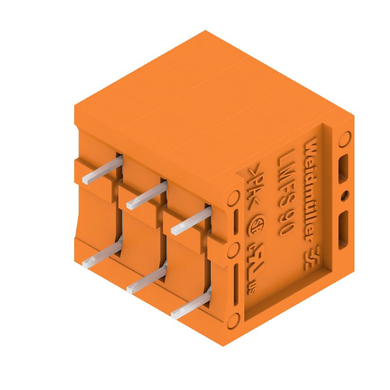 1331970000 - 5.00mm 3-Pole PCB Terminals, 90-Degree Angle, Orange Finish  (Pack of 90)