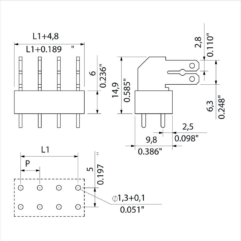 9511540000 - 5.00mm PCB Terminal, 15 Poles, Orange Tinned Finish  (Pack of 50)