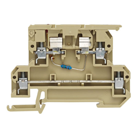 8215900000 - Beige & Yellow 4-Connection Fuse Terminal for 4mm² Cables  (Pack of 25)