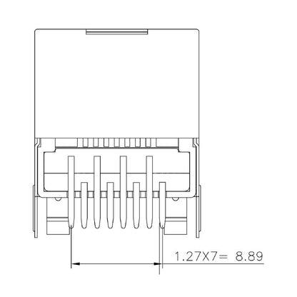 1433910000 - Cat. 6 8-Pole Modular Jack PCB Connector 90° THT  (Pack of 160)
