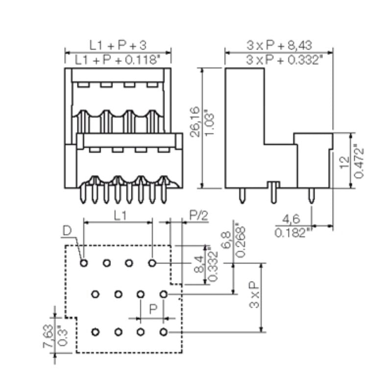 1911520000 - 26-Pole 5mm Male Header Connector for PCB Applications  (Pack of 10)
