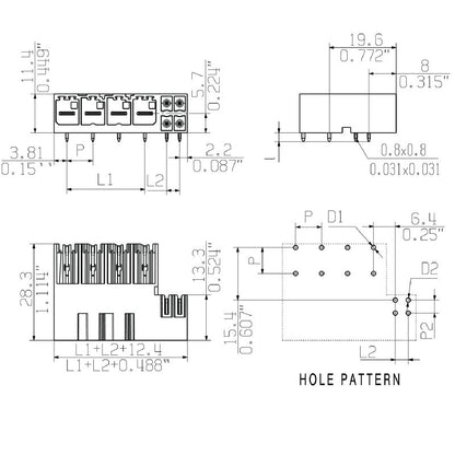 2529130000 - 5-Pole Right-Angle PCB Connector, 7.62mm, 2.6mm Pins  (Pack of 30)