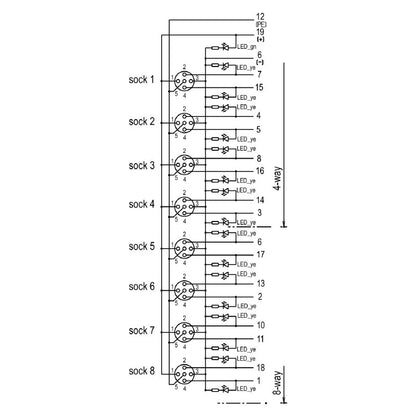 1848040000 - M23 19-Pole Connector with LED, 30V, RoHS Compliant