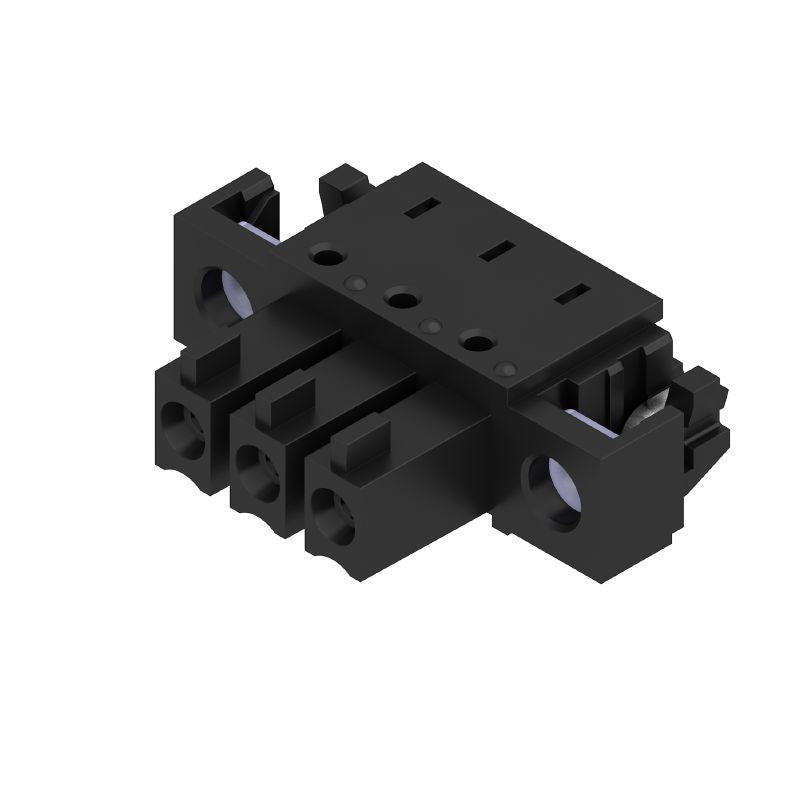 1028730000 - 3-Pole Black PCB Plug Connector with 90° Elbow, 3.81mm Pitch  (Pack of 50)