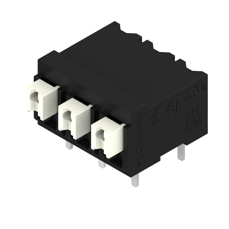 1876510000 - 5.00mm 3-Pole Terminal Block, Black, 90° Angle Configuration  (Pack of 265)