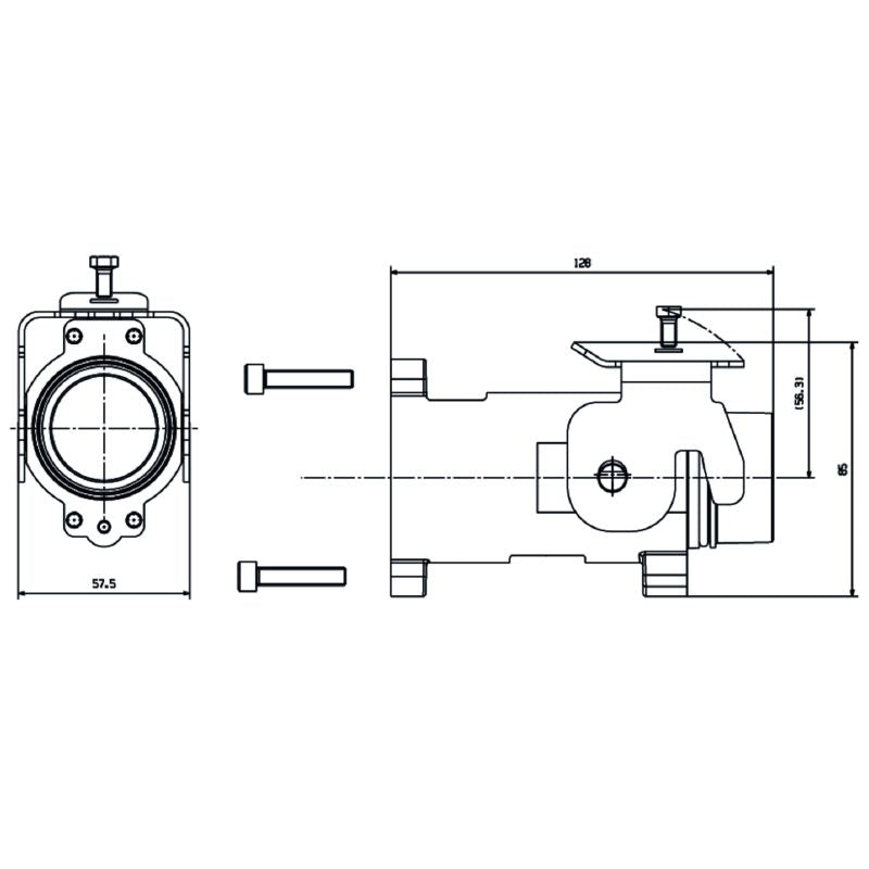 2568600000 - IP68 Rated Black Bulkhead Housing with Powder-Coat Finish